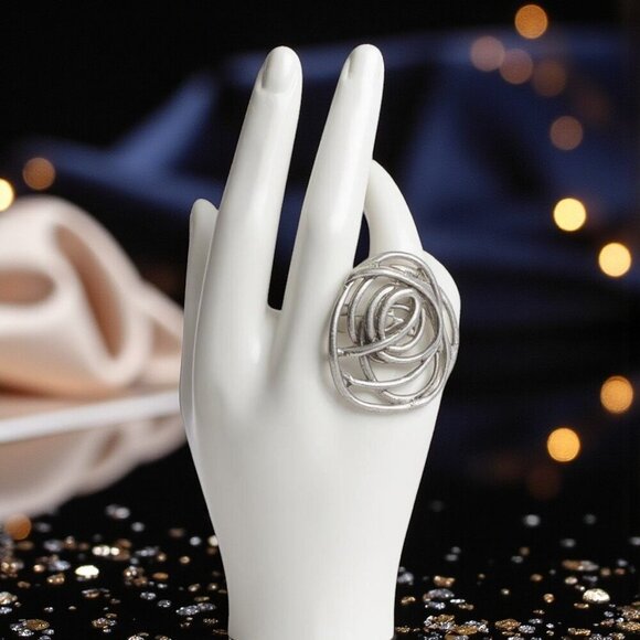 🆕️ Turkish Zamak Boho Chic Handmade Adjustable Ring 🌿 Trendy Statement Jewelry - Picture 3 of 14